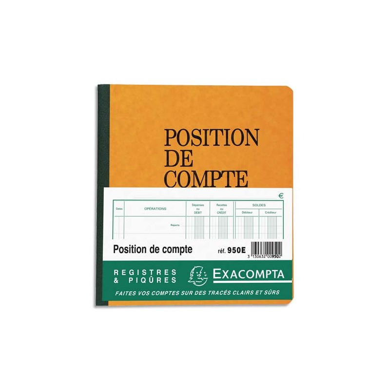 EXA PIQ POSITION COMPTE 80P 21X19CM 950E EXA PIQ POSITION COMPTE 80P 21X19CM 950E
