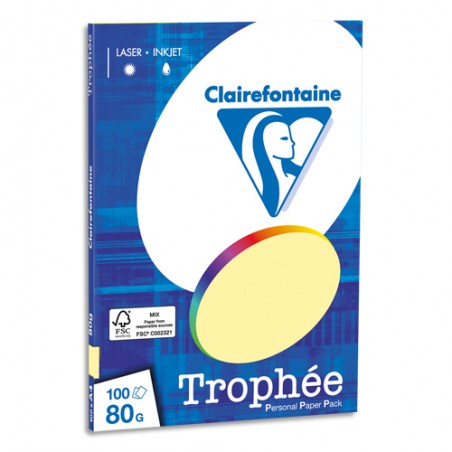 CLF P/100F TROPHEE 80G A4 JAUNE C 4107C