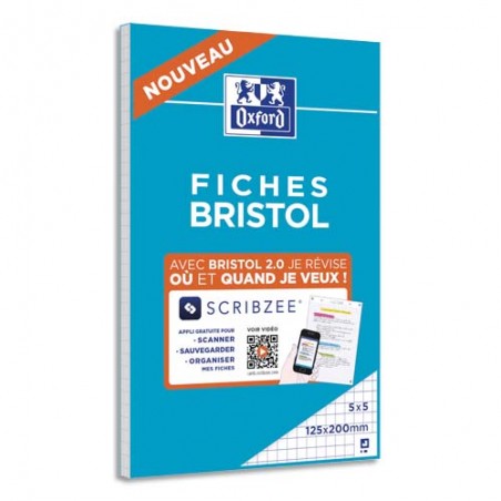 OXF BLOC 30F BRISTOL 5X5 BLANC 400100514