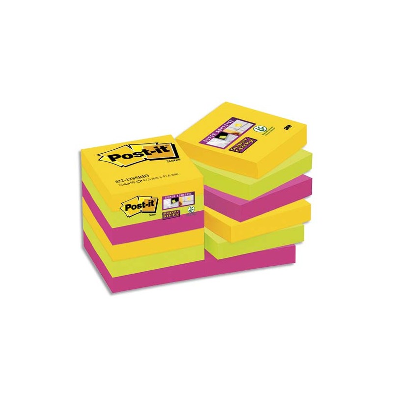 POST-IT Lot de 6 blocs Super Sticky 90 feuilles Rouge coquelicot 7