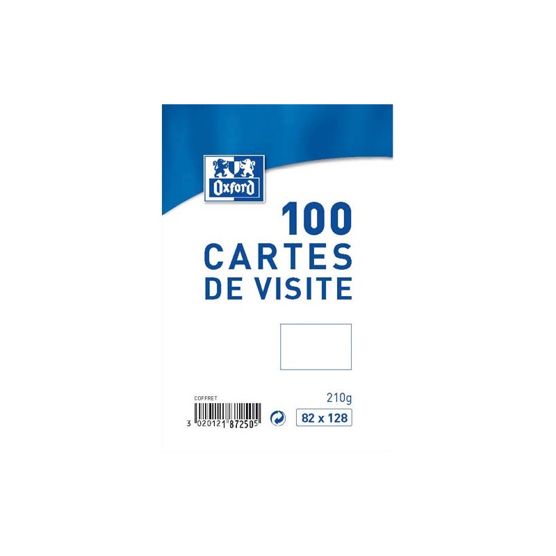 OXF B/100 CARTES VISITE 82X128 100101003