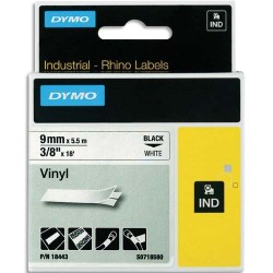 DYM RUBAN RHINO 9MM VINYL NR/BLC 18443