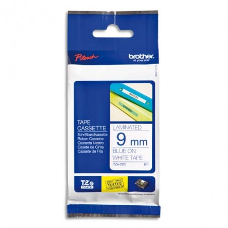 BRO RUBAN TZE-223 BL/BLC 9MMX3M