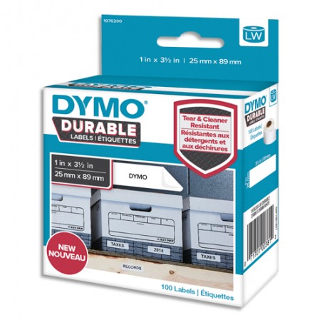 DYM P/100 ETIQ DUR 25X89MM N/BLC1976200