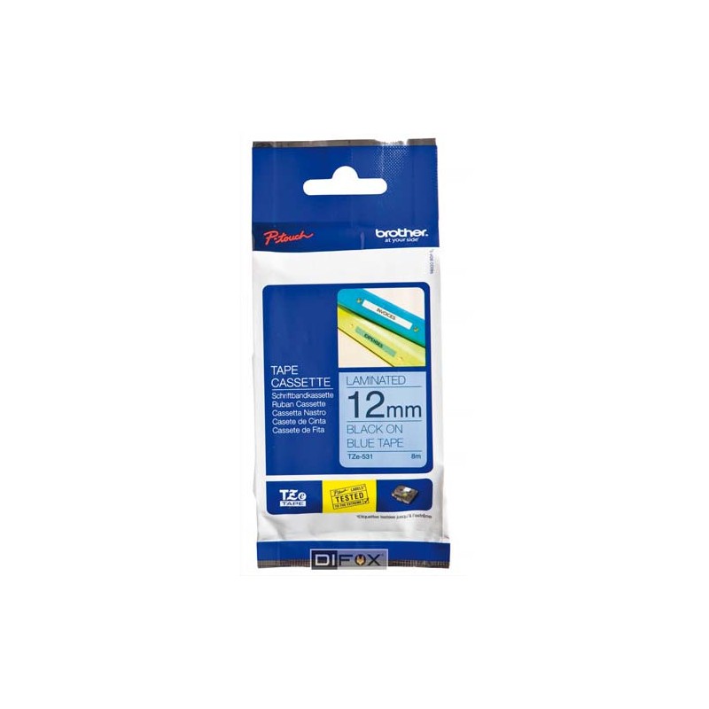 BRO RUBAN LAMI 12MMX8M NOIR/BLEU TZE531 BRO RUBAN LAMI 12MMX8M NOIR/BLEU TZE531
