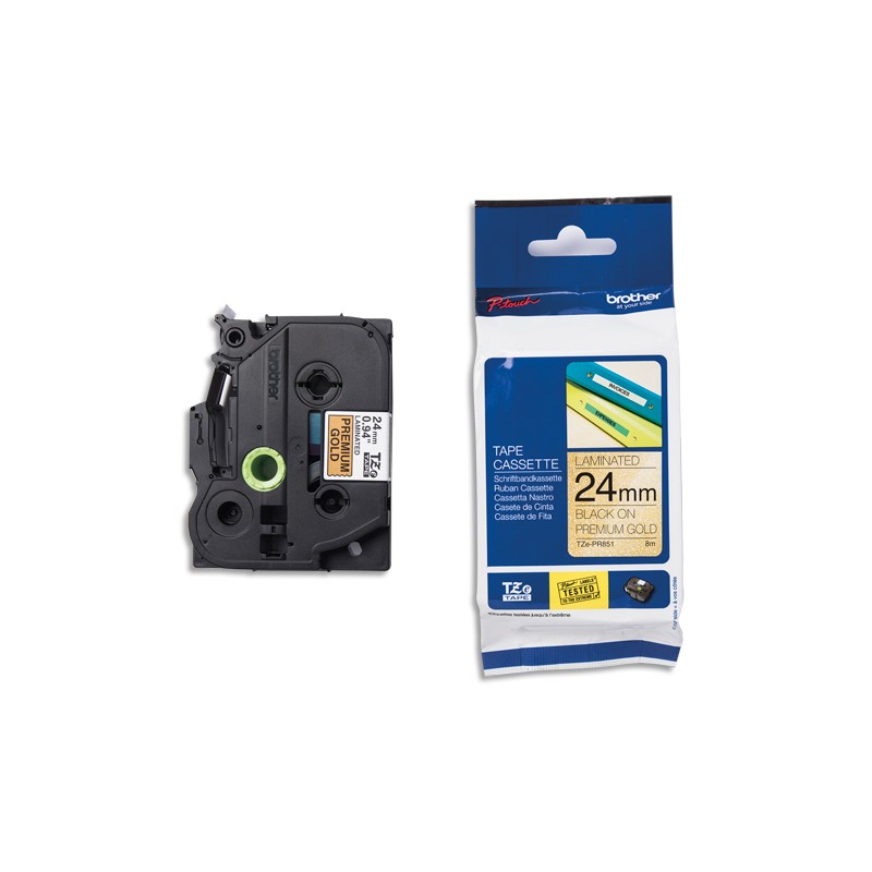 BRO RUBAN TZE-PR851 24MMX8M NOIR/OR BRO RUBAN TZE-PR851 24MMX8M NOIR/OR
