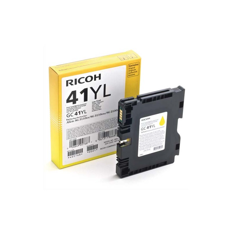 RIC CARTOUCHE GEL JAUNE 405764 GC41Y RIC CARTOUCHE GEL JAUNE 405764 GC41Y