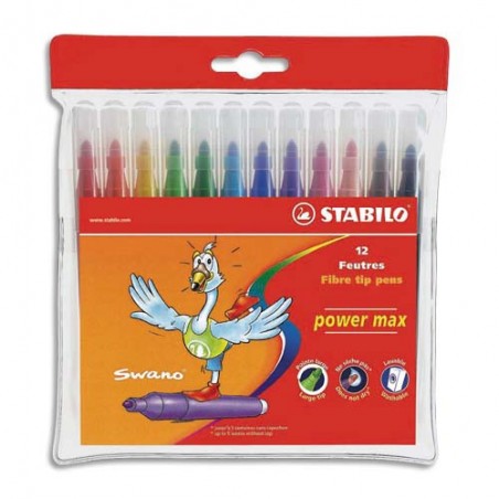 STABILO Pot métal de 24 feutres de coloriage pointe large power max