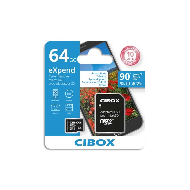 CIBOX CARTE MICRO SD+ADPT 64GO SDC00100