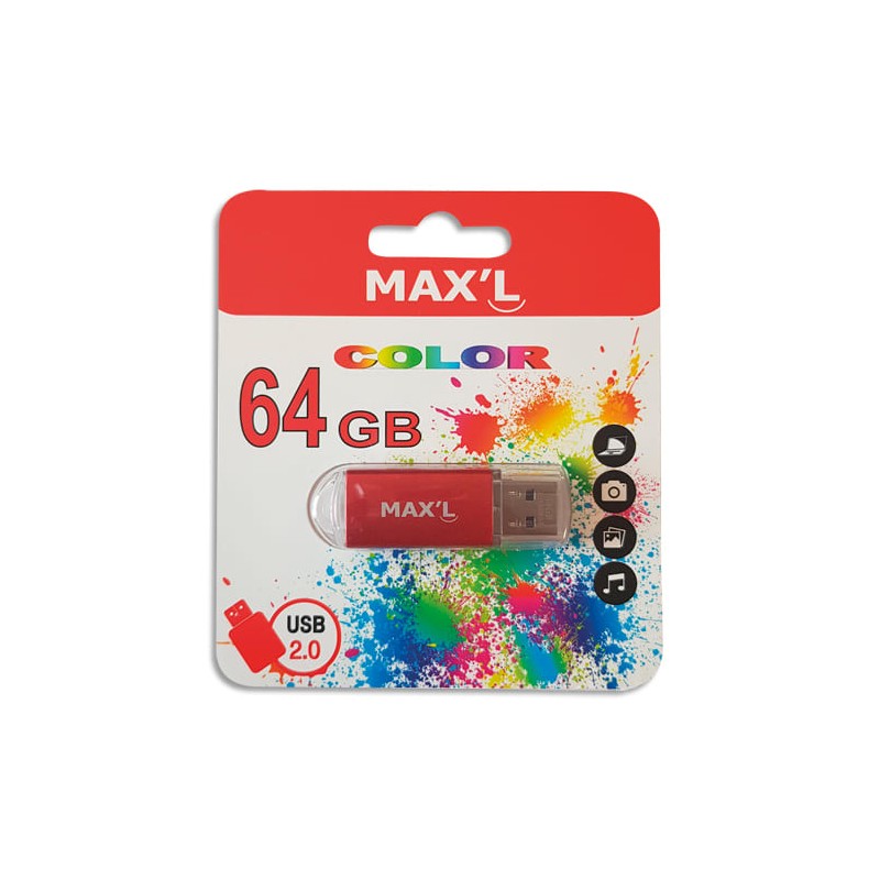 MAX CLE USB2 64GO COLOR RGE MAXL85405 MAX CLE USB2 64GO COLOR RGE MAXL85405