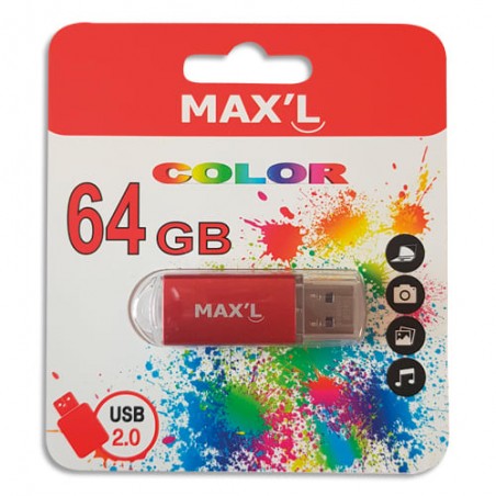 MAX CLE USB2 64GO COLOR RGE MAXL85405