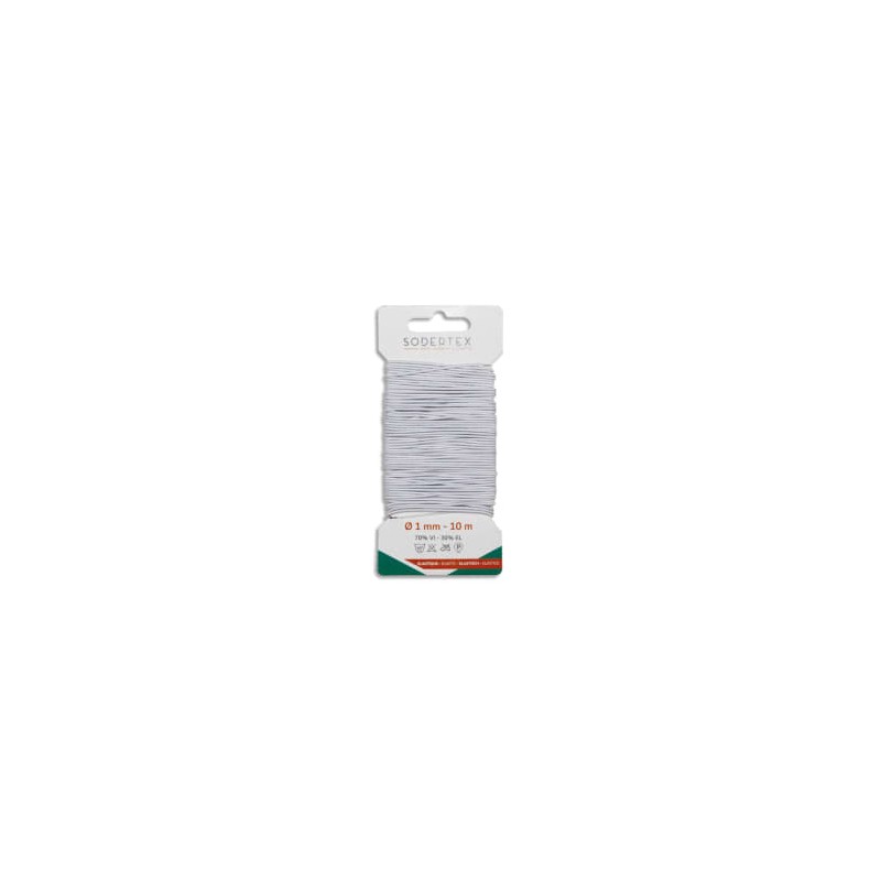 SOD CARTE FIL ELAST 1MMX10M BLC L799060 SOD CARTE FIL ELAST 1MMX10M BLC L799060