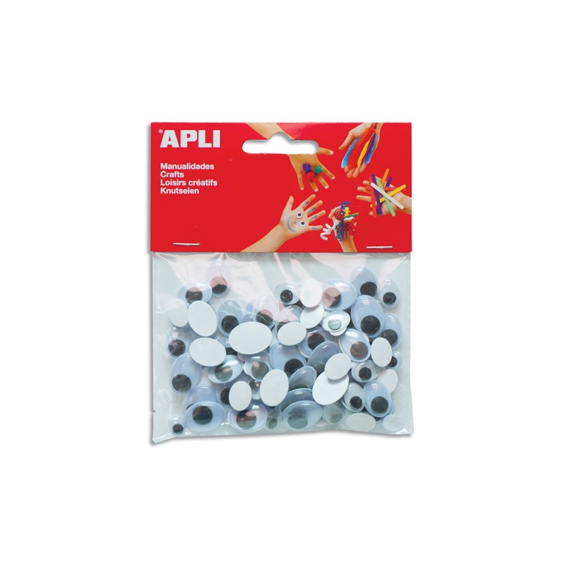 AGI S/100 YEUX ADHES OVAL N SS CIL 13264
