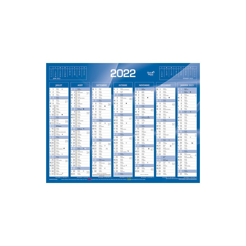 QUO CALENDRIER 7MOIS 43X33.5 BL 238024Q