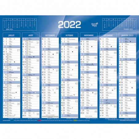 QUO CALENDRIER 7MOIS 43X33.5 BL 238024Q