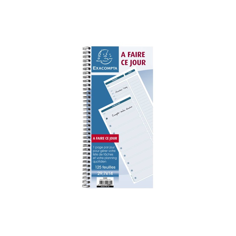 EXA CARNET A FAIRE CE JOUR 125F 5380E