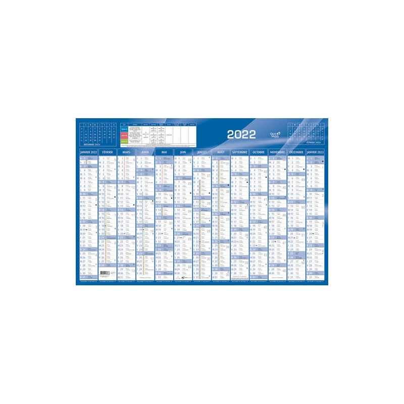 QUO CALENDRIER 12 MOIS 67X43 BL 238214Q