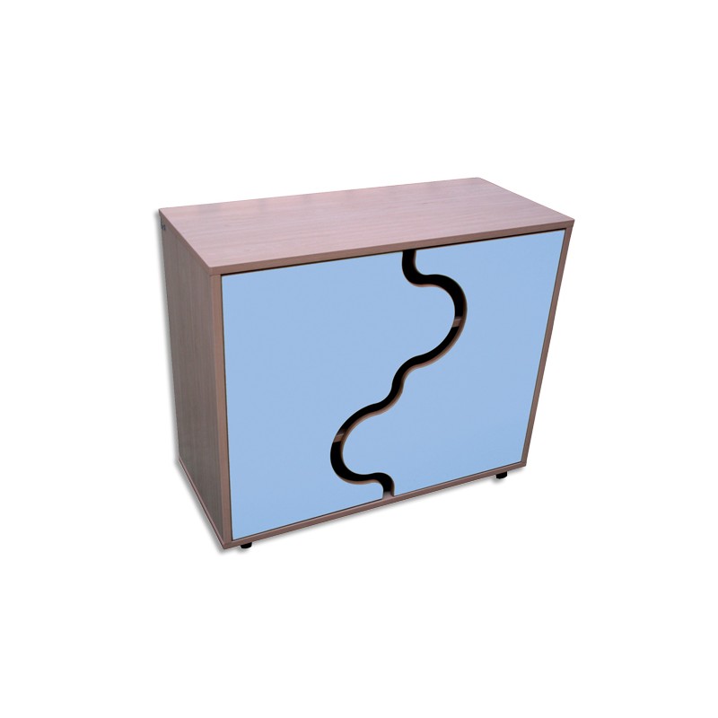 MOB MEUB BAS 76CM PORTE V BLEU 600220E14