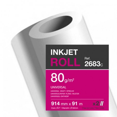 Bobine papier jet d'encre 0.914 x 91m Clairjet