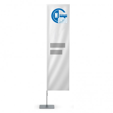 Impression drapeau publicitaire forme carré - Taille S (0.60m x 2.40m)