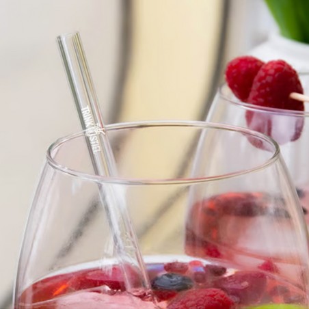 Paille en verre avec gravure