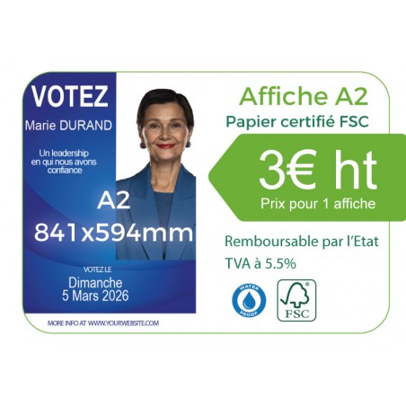 Kit élection Affiches A2 125g dos bleu