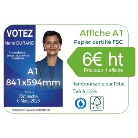 Kit élection Affiches A1 125g dos bleu