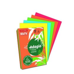 Ramette 5 x 50 feuilles papier assortis intense A4 160g Adagio