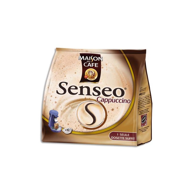 SENSEO Paquet de 8 dosettes de café moulu Cappuccino 125g, environ 7,2g par  dosette