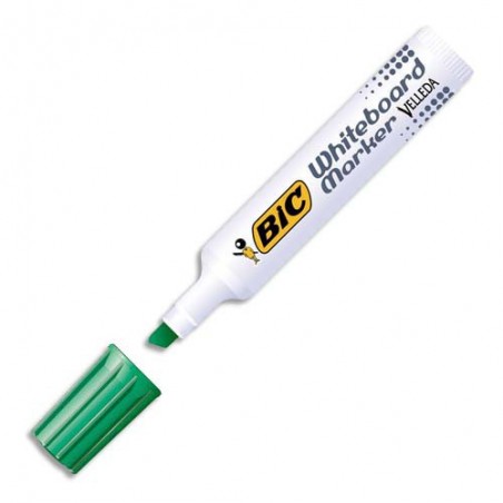 BIC VELLEDA 1791 Marqueur effaçable à sec pour tableaux Blancs pointe  biseau encre cétone Verte