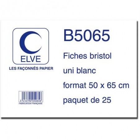 ELV S/25 FICHE BRISTOL 50X65 BLANC B5065