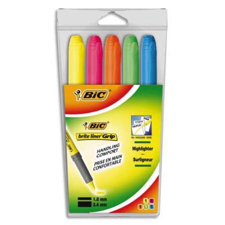 BIC PC/5 SURLIGNEUR GRIP ASSORTIS 896055