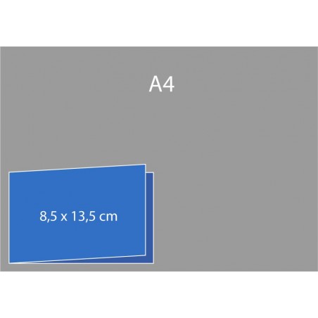 Cartes de visite pliées (bord court) 8,5 x 13,5 cm