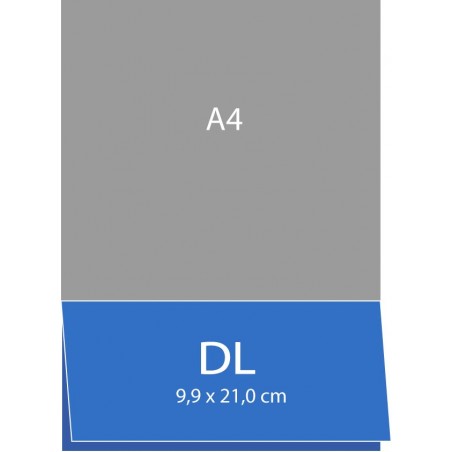 Cartes de visite pliées (bord long) 9,9 x 21 cm