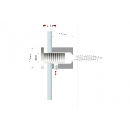 Entretoises acier inox 15mm