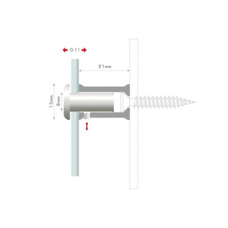 Entretoises argent mat 15mm