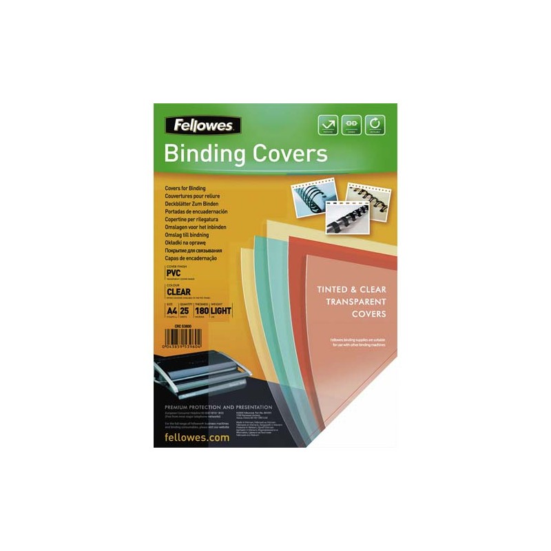 FEL B/25 COUV PVC A4 TRSP 180MIC 5380001 FEL B/25 COUV PVC A4 TRSP 180MIC 5380001