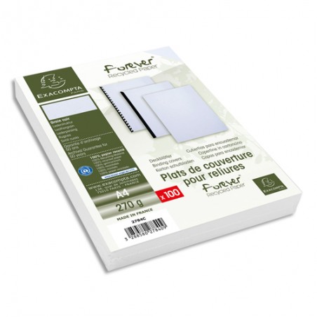 EXA B/100 PLAT COUV 270G A4 BLANC 2784C