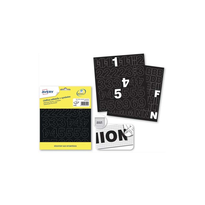 AVE P/138 CHIFFRES ADH 75MM N 750C.FR AVE P/138 CHIFFRES ADH 75MM N 750C.FR
