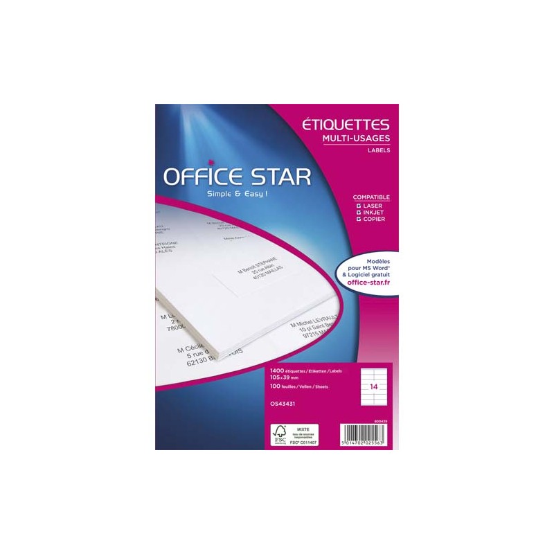 OER B/1400 ETQ MULTI 105X39 OS43431