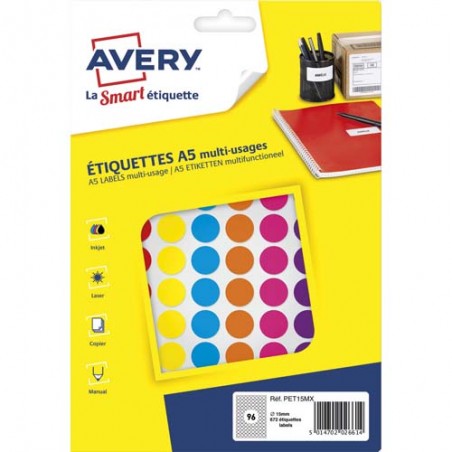 AVE S/672 PASTILLES D15MM ASS PET15MX