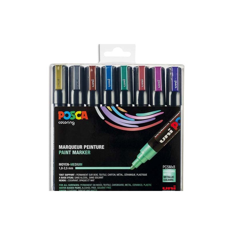 UNI B/8 POSCA METAL ASS PC5M/8METAL09 UNI B/8 POSCA METAL ASS PC5M/8METAL09