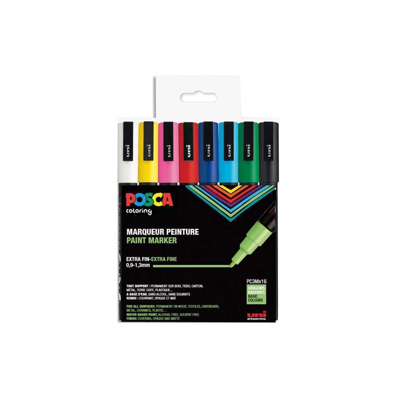 UNI POSCA B/16 MRQ FINE PC3M/16AASS21