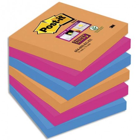 POS L/6 BL STICKY BGK 76X76MM 654 BP830