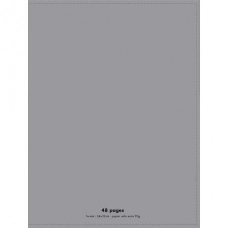 1ER CAH 90G 24X32 48P SEY COUV PP GRIS