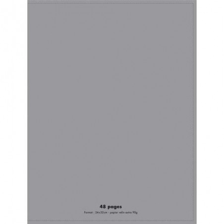 1ER CAH 90G 24X32 48P SEY COUV PP GRIS