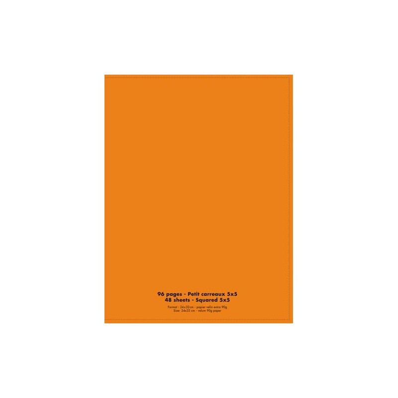 1ER CAH 90G 24X32 96P 5X5 COUV PP ORANGE 1ER CAH 90G 24X32 96P 5X5 COUV PP ORANGE