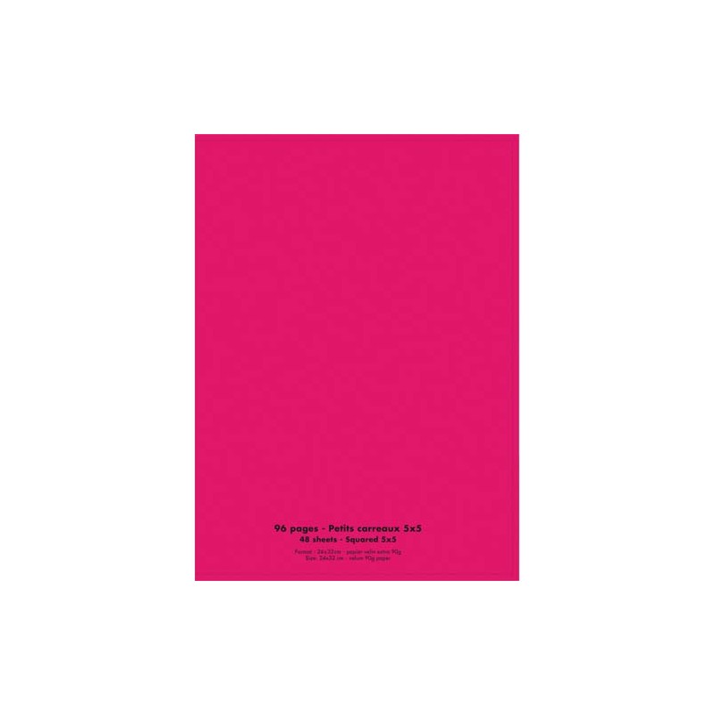 1ER CAH 90G 24X32 96P 5X5 COUV PP ROSE 1ER CAH 90G 24X32 96P 5X5 COUV PP ROSE