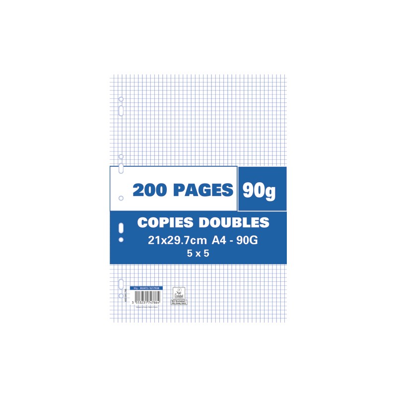 1ER SACHET/200P COPIE DOUBLE 90G 5X5 1ER SACHET/200P COPIE DOUBLE 90G 5X5
