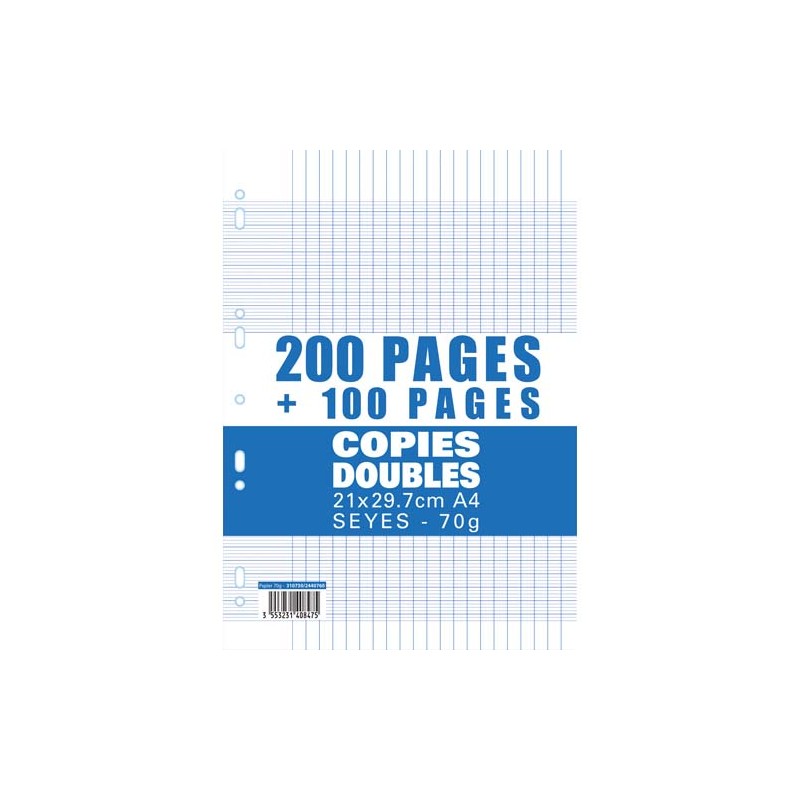1ER SACHET 200+100P COPIE DOUBLE 70G SEY 1ER SACHET 200+100P COPIE DOUBLE 70G SEY